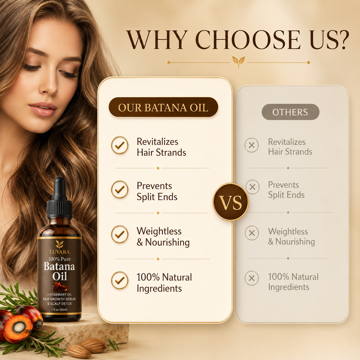 Organic Batana Oil Rosemary Hair Styling Cream